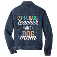 Seventh Grade Teacher Dog Mom Back To School 7th Grade Squad T Shirt Men Denim Jacket | Artistshot