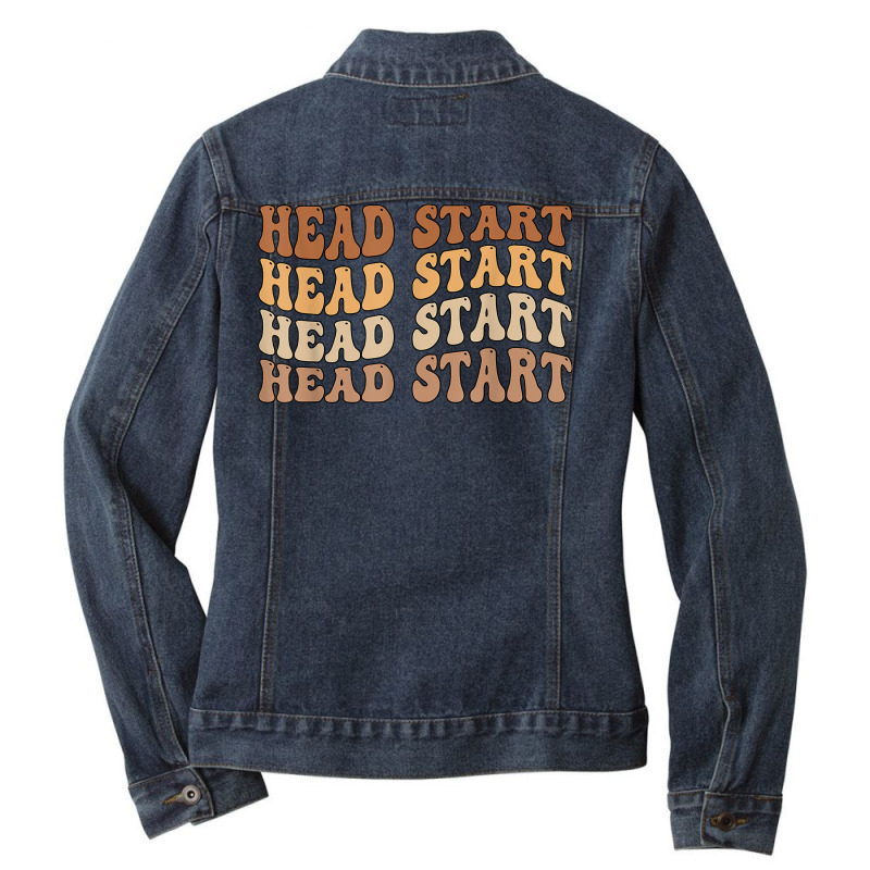 Head Start Teacher Head Start Student Groovy T Shirt Ladies Denim Jacket by cucciailleveretcq | Artistshot