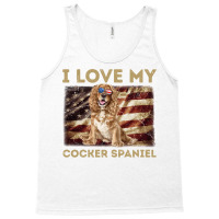 I Love My Cocker Spaniel Dad Mom American Flag Sweatshirt Tank Top | Artistshot