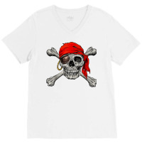 This Cool Pirate Tshirt For Adults Or Kids Has A Cute Pirate T Shirt V-neck Tee | Artistshot