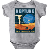 Retro Neptune Gaze At The Geysers On Triton Space Tourism T Shirt Baby Bodysuit | Artistshot