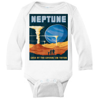 Retro Neptune Gaze At The Geysers On Triton Space Tourism T Shirt Long Sleeve Baby Bodysuit | Artistshot