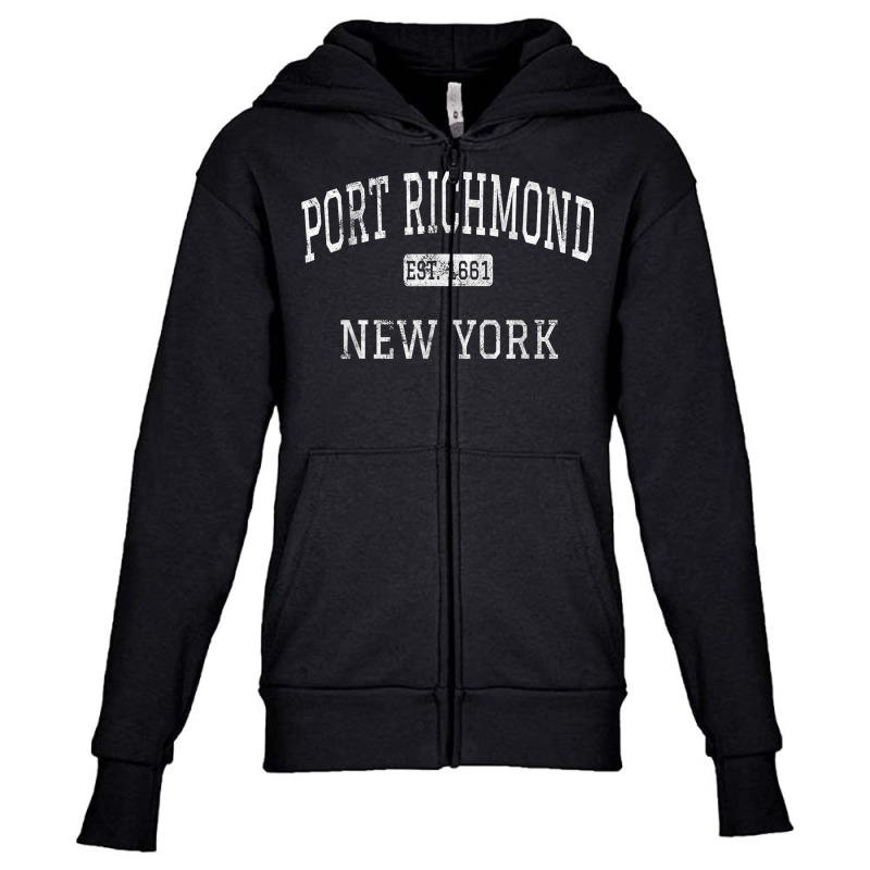 Port Richmond New York Staten Island Ny Vintage T Shirt Youth Zipper Hoodie by kryloxsiriaso4 | Artistshot