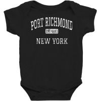 Port Richmond New York Staten Island Ny Vintage T Shirt Baby Bodysuit | Artistshot