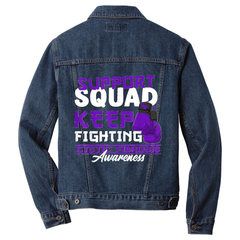 Awareness Support Squad I Lung Infections & Cystic Fibrosis T Shirt Men Denim Jacket | Artistshot