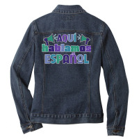 Se Habla Espanol Maestra Bilingue T Shirt Ladies Denim Jacket | Artistshot