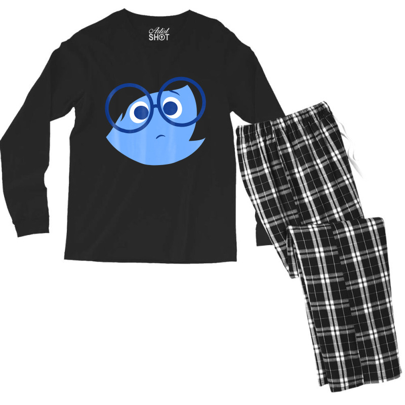 In.side Out Sad Face Halloween Graphic T Shirt Men's Long Sleeve Pajama Set | Artistshot