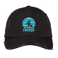 Self Employed Father Work Freelancer Job Boss Dad Daddy Papa Long Slee Vintage Cap | Artistshot