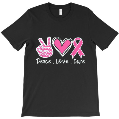 Breast Cancer Awareness Costume Pink Peace Love Cure Faith T-shirt Designed By Rame Halili