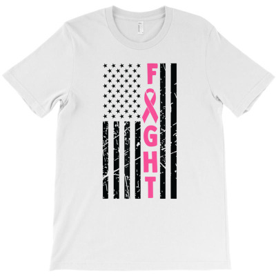 Fight Breast Survivor American Flag Breast Cancer Awareness T-shirt Designed By Rame Halili