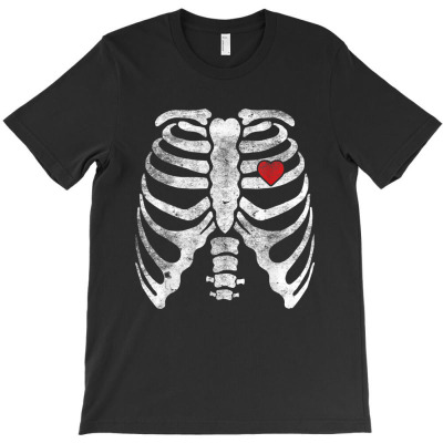 Skeleton Heart Rib Cage X Ray Adult Kids Funny Halloween T-shirt Designed By Rame Halili