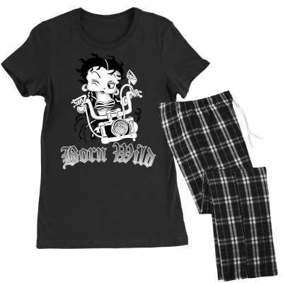 Betty Boop Motorcycle Women's Pajamas Set Designed By Alextout