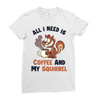 Coffee And My Squirrel Eastern Gray Japanese Fox Squirrel T Shirt Ladies Fitted T-shirt | Artistshot