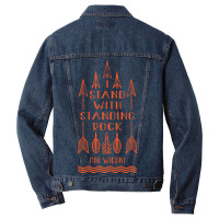 I Stand With Standing Rock, Say No To Dakota Pipeline T-shirt Men Denim Jacket | Artistshot