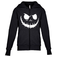 Skellington Halloween Youth Zipper Hoodie | Artistshot