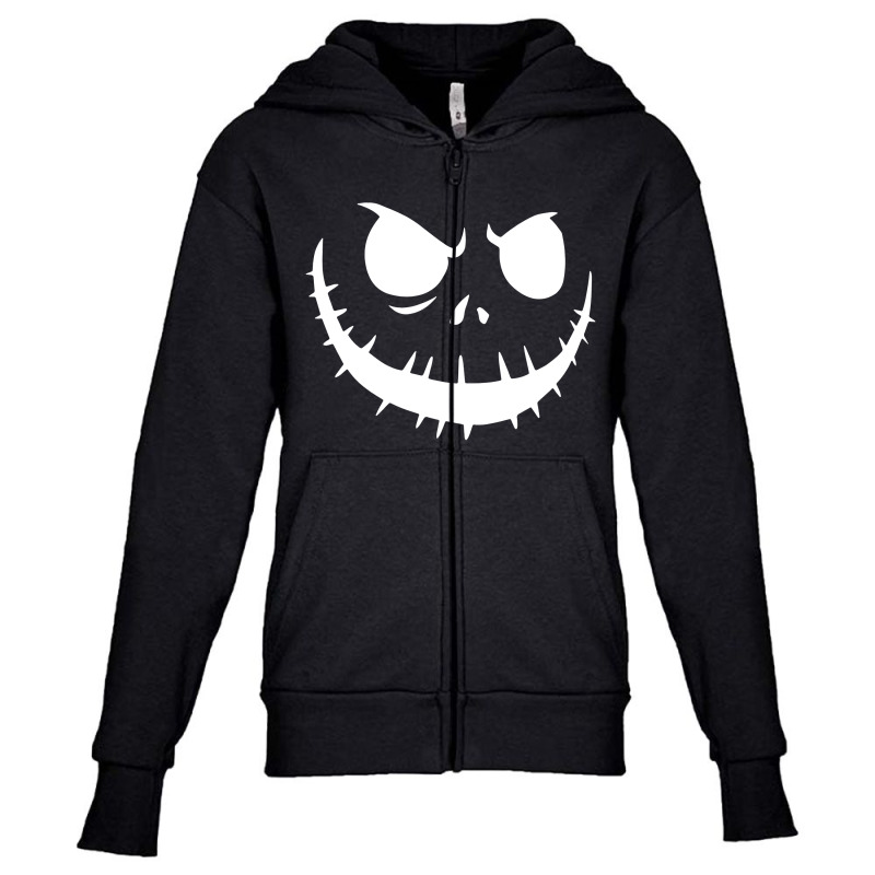 Skellington Halloween Youth Zipper Hoodie | Artistshot