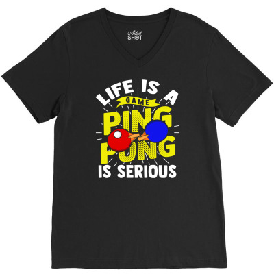 Ping Pong (3) V-neck Tee Designed By Chuart