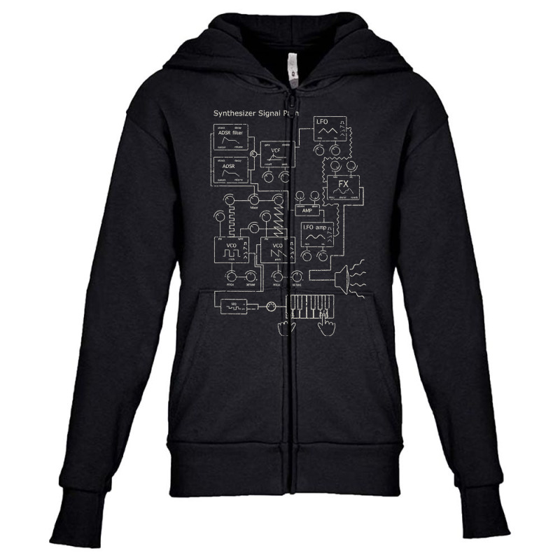 Modular Synthesizer Electronic Musician T Shirt Youth Zipper Hoodie | Artistshot