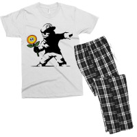 Banksy Flower Men's T-shirt Pajama Set | Artistshot