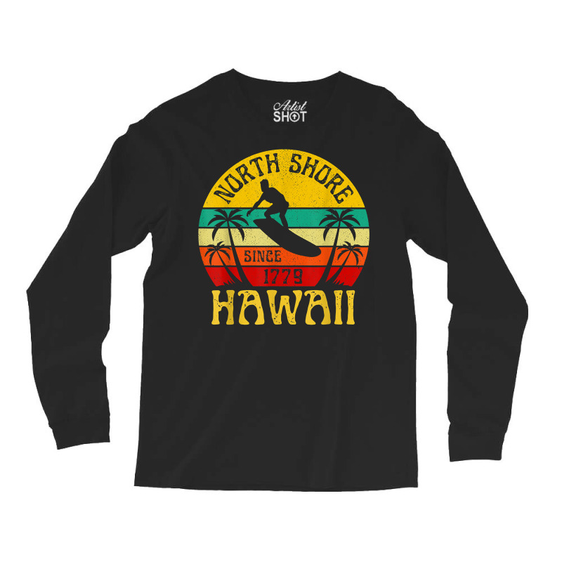 North Shore Beach Hawaii Surfing Surfer Ocean Vintage T Shirt Long ...
