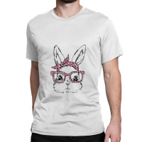 Cute Bunny Face Leopard Glasses Headband Happy Easter Day Classic T-shirt | Artistshot