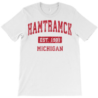 Hamtramck Michigan Mi Vintage Sports Design Red Design T Shirt T-shirt | Artistshot