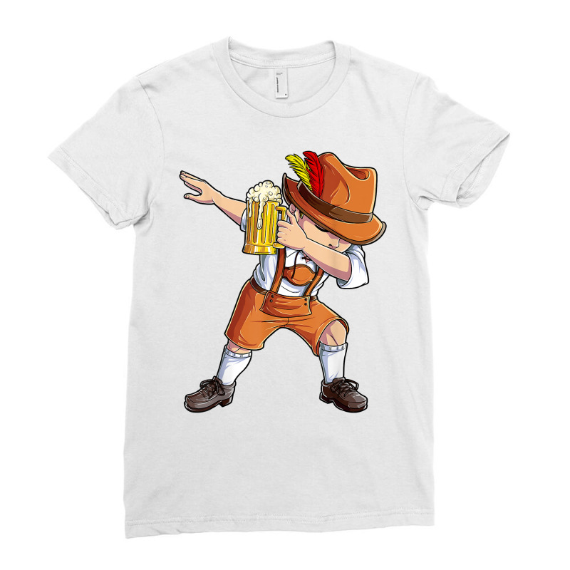 Dabbing German Clothes Oktoberfest Lederhosen Men Prost Beer T Shirt Ladies Fitted T-Shirt by darinelelwell | Artistshot