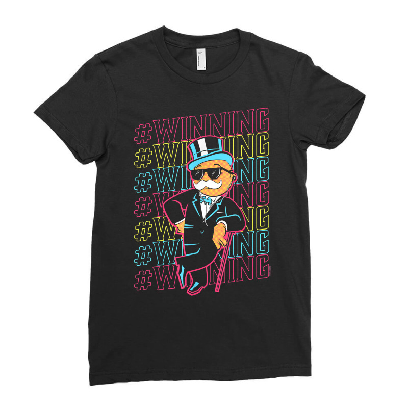 Monopoly Rich Uncle Pennybags Winning T Shirt Ladies Fitted T-Shirt by rainandehay | Artistshot