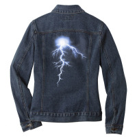 Lightning Strikes Thunder Graphic Flash Firebolt Bolt T Shirt Ladies Denim Jacket | Artistshot