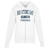 Big Stone Gap Virginia Va Vintage Sports Design Navy Print Zip Hoodie Youth Zipper Hoodie | Artistshot