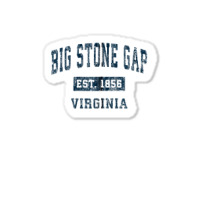 Big Stone Gap Virginia Va Vintage Sports Design Navy Print Zip Hoodie Sticker | Artistshot