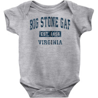 Big Stone Gap Virginia Va Vintage Sports Design Navy Print Zip Hoodie Baby Bodysuit | Artistshot