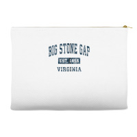 Big Stone Gap Virginia Va Vintage Sports Design Navy Print Zip Hoodie Accessory Pouches | Artistshot