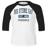 Big Stone Gap Virginia Va Vintage Sports Design Navy Print Zip Hoodie Toddler 3/4 Sleeve Tee | Artistshot