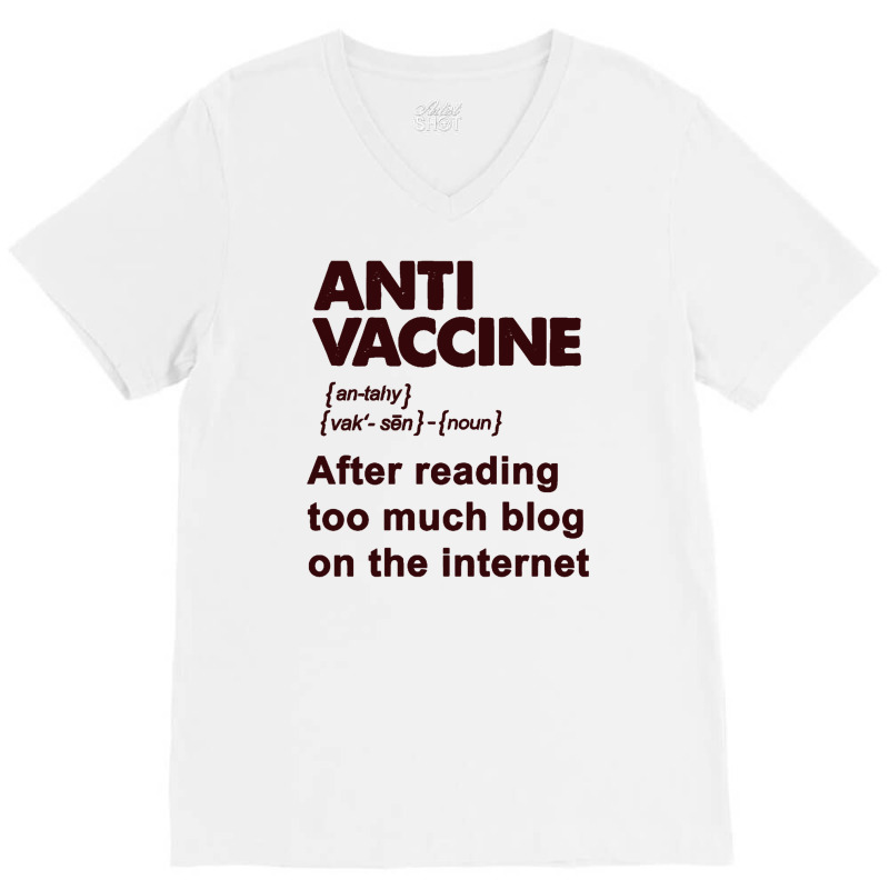 Anti Vaccine V-Neck Tee by nanadesi | Artistshot