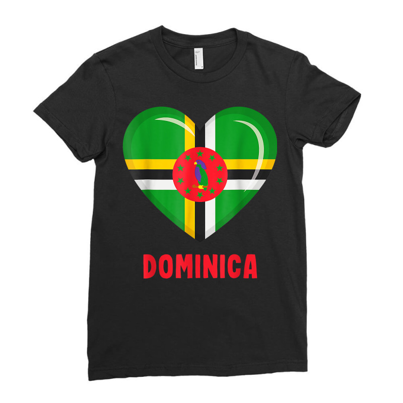 Dominica Flag Shirt Dominican T Shirt Ladies Fitted T-Shirt by agueron | Artistshot