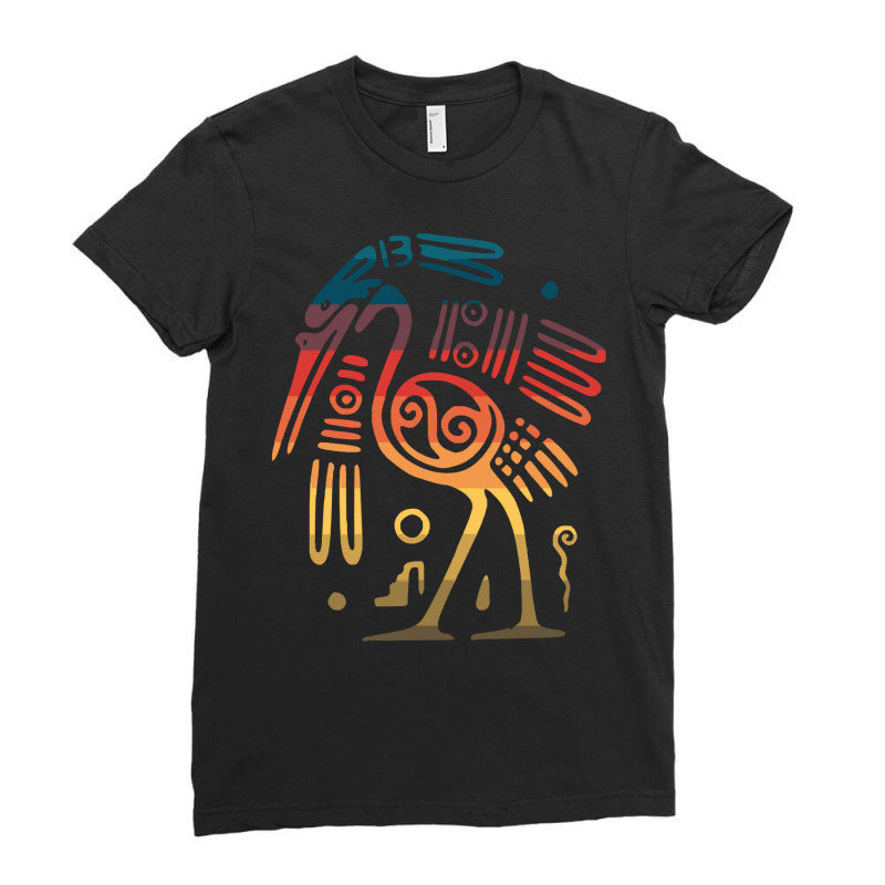 Aztec T  Shirt Aztec Mayan Art Ostrich Bird Incan T  Shirt Ladies Fitted T-Shirt by giraffeleopard | Artistshot