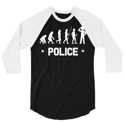 Police Cop Handcuffs Flashing Lights Helper Cop (9) 3/4 Sleeve Shirt Designed By Chuart