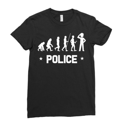 Police Cop Handcuffs Flashing Lights Helper Cop (9) Ladies Fitted T-shirt Designed By Chuart