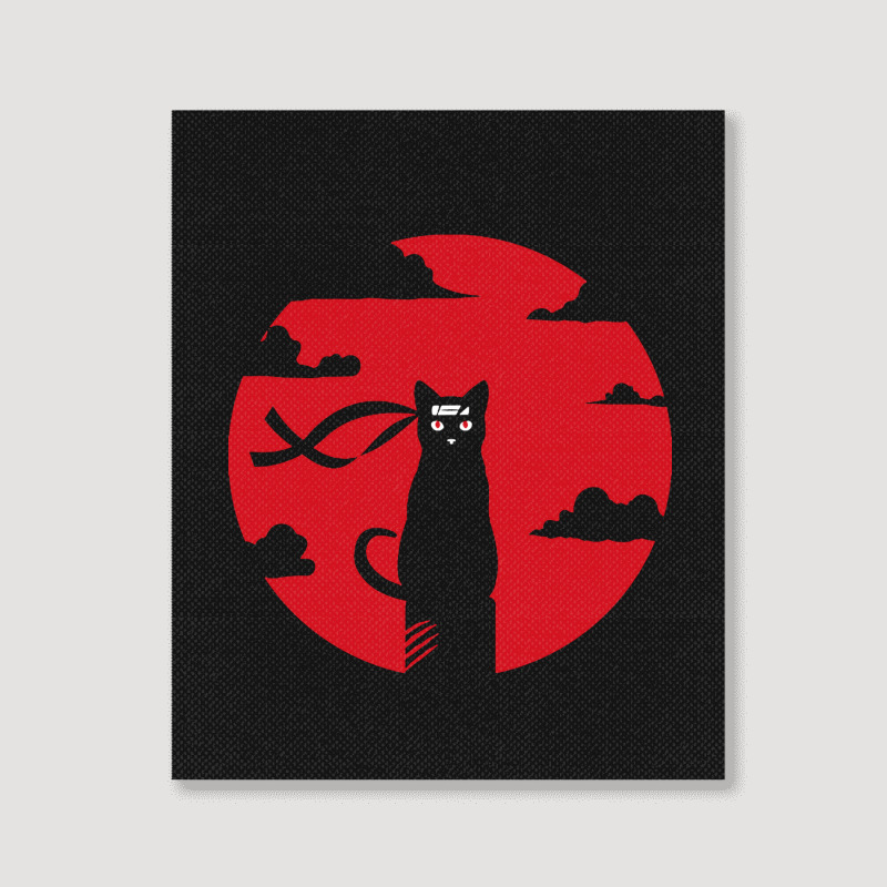 Ninja Cat Portrait Canvas Print | Artistshot