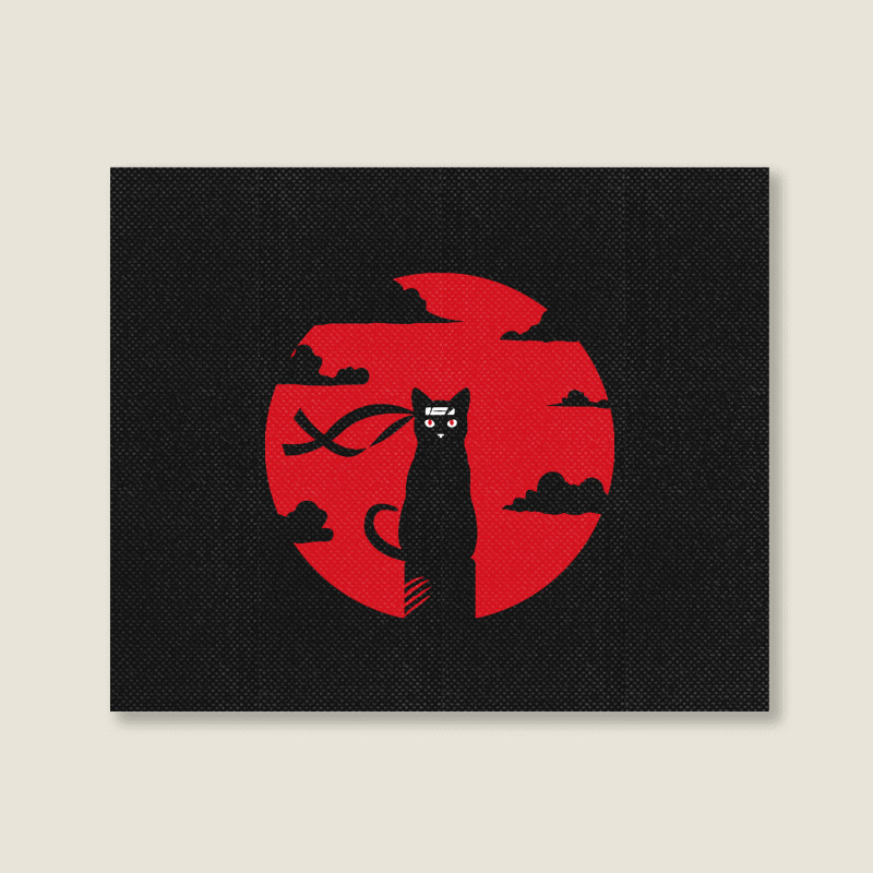 Ninja Cat Landscape Canvas Print | Artistshot