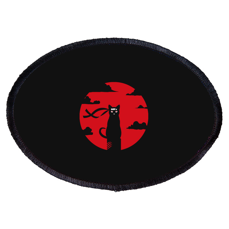 Ninja Cat Oval Patch | Artistshot