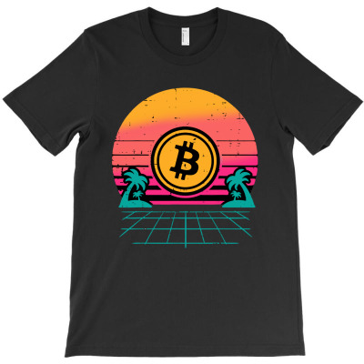 Bitcoin Vaporwave Aesthetic T-shirt Designed By Adam Smith
