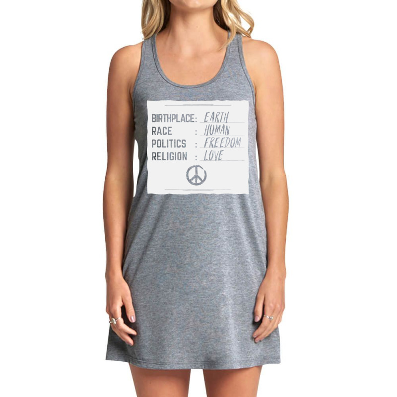 Birthplace Earth Race Human Freedom Love Peace Tank Dress by qimanariski | Artistshot