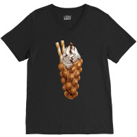 Bubble Waffle Ice Cream T  Shirt Egg Bubble Waffle Vanilla Ice Cream A V-neck Tee | Artistshot