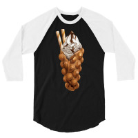 Bubble Waffle Ice Cream T  Shirt Egg Bubble Waffle Vanilla Ice Cream A 3/4 Sleeve Shirt | Artistshot