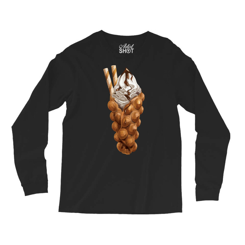 Bubble Waffle Ice Cream T  Shirt Egg Bubble Waffle Vanilla Ice Cream A Long Sleeve Shirts by thymeartiste | Artistshot