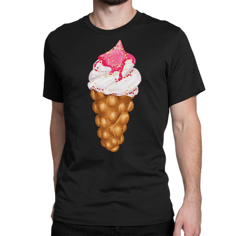 Bubble Waffle Ice Cream T  Shirt Egg Bubble Waffle Vanilla Ice Cream W Classic T-shirt by thymeartiste | Artistshot