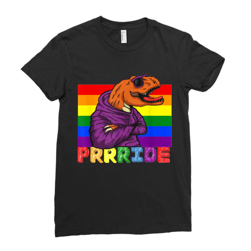 Pride Growling Dinosaur Ladies Fitted T-Shirt by Carlos77 | Artistshot