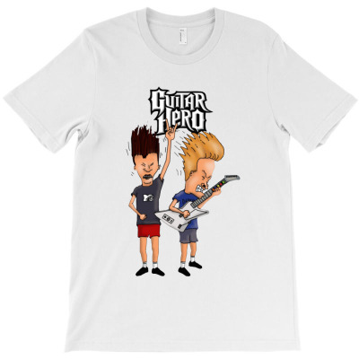 Butthead Playing Guitar Hero T-shirt Designed By Adam Smith